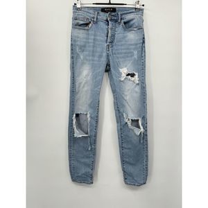 DSTLD Mom Jeans Womens Size 26 Distressed High Rise Button Fly Light Wash